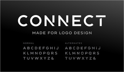 minimalistic font for logo design. vector alphabet with two sets of letters.