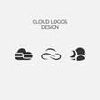 Cloud tech vector set of logos