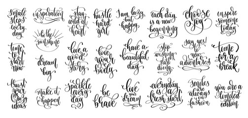 Wall Mural - set of 25 hand lettering motivation and inspiration positive quote