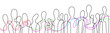 connect the people concept, crowd of people connected with colored lines, communication creative contemporary idea,