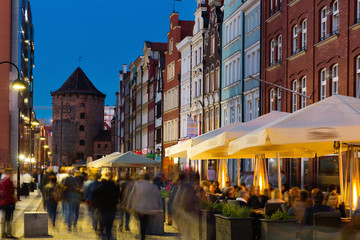 Wall Mural - View on illumination of night streets of Gdansk