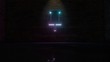 © Destrosvet - 3D rendering of blue violet neon symbol of mark icon on brick wall