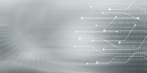 Technical futuristic design wallpaper. Gray halftone pattern with white line motion and network connection backdrop wallpaper. Clean Grey geometric background.