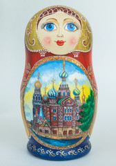 Russian matryoshka close up isolated