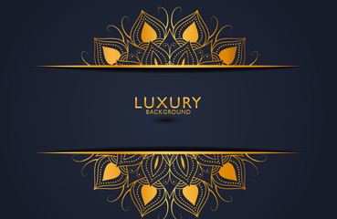 Wall Mural - Luxury gold mandala ornate background for wedding invitation, book cover. Arabesque islamic background