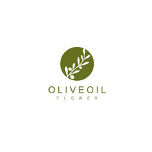 Natural Herbal Olive Oil / Droplet And Flower Logo Design