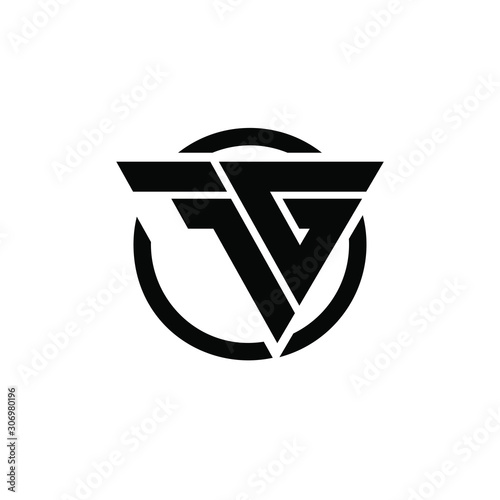 1G G1 Triangle Logo Circle Monogram Design Vector Super Hero Concept Tableau sur Toile
