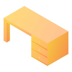Poster - Office table icon. Isometric of office table vector icon for web design isolated on white background
