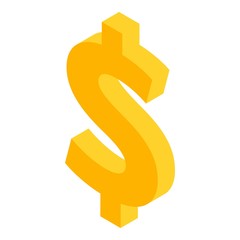 Poster - Dollar sign icon. Isometric of dollar sign vector icon for web design isolated on white background