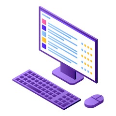 Poster - Pc computer icon. Isometric of pc computer vector icon for web design isolated on white background