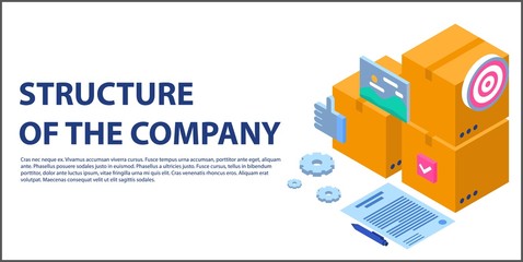 Poster - Company structure concept banner. Isometric illustration of company structure vector concept banner for web design