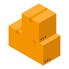 Poster - Parcel boxes icon. Isometric of parcel boxes vector icon for web design isolated on white background
