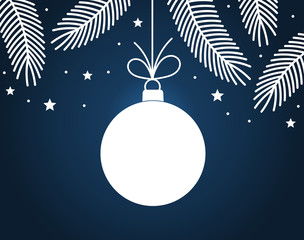 Wall Mural - christmas ball decoration card.