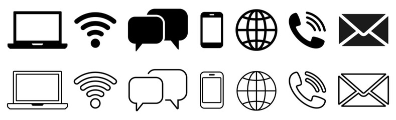 Fototapete - Communication icons collection. Vector illustration