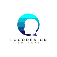 Poster - online consultation logo vector design full color