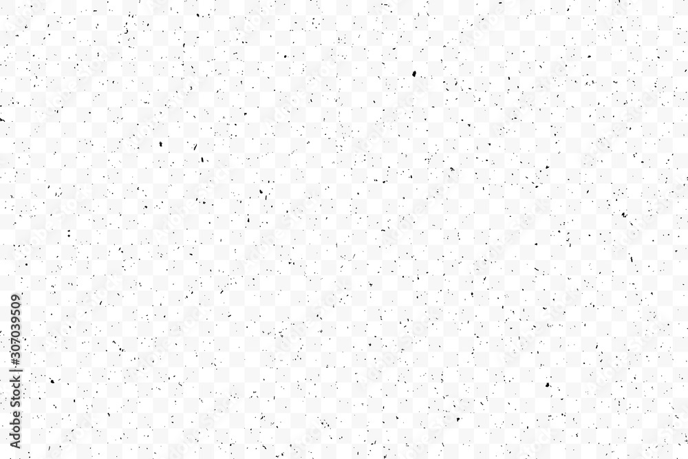 Old grunge black texture. Dark weathered overlay pattern sample on transparent background. Screen background. Vector. - obrazy, fototapety, plakaty 