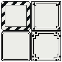Poster - frames pixel art style, element design for mobile app and web. banner object for your concept design