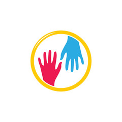 Poster - help friendly hand symbol vector