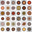 Set of aboriginal art dots painting icon design template