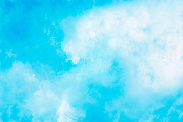 abstract painting in shades of blue. colorful paint splashes. watercolor sky blue texture. modern ar