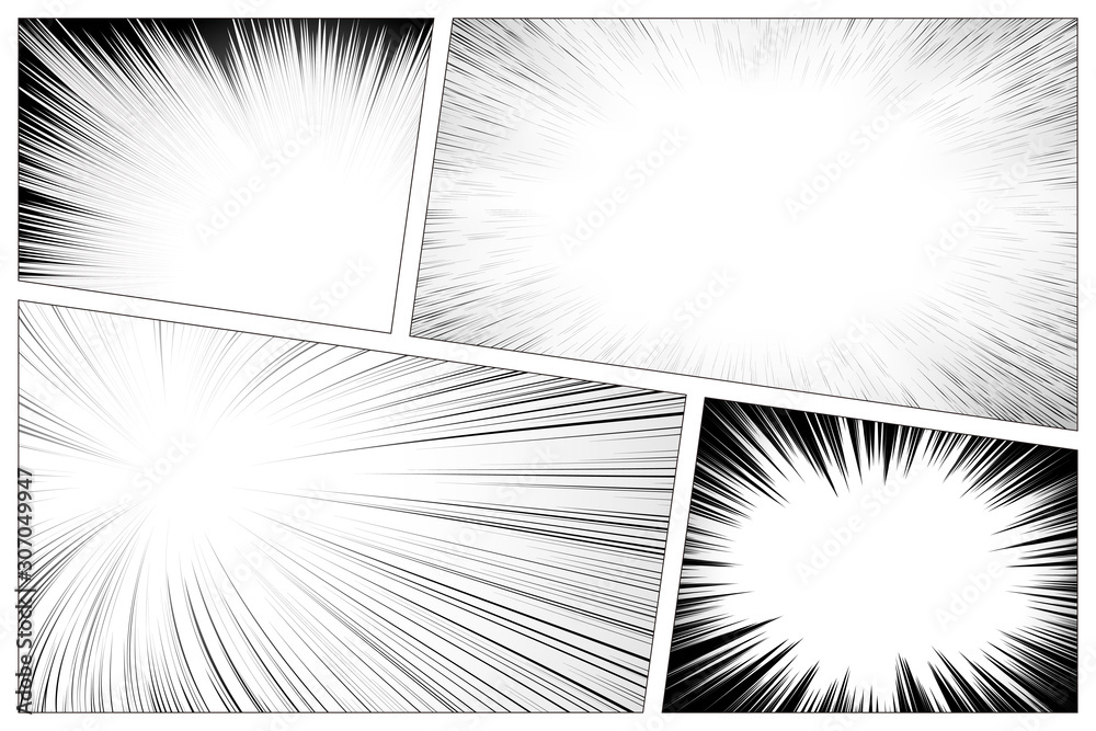 Manga radial speed line design - obrazy, fototapety, plakaty 