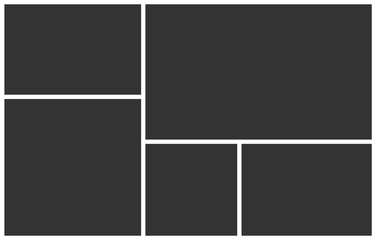 Aufkleber - Templates collage five frames photos. Poster frame mockup. Empty vector frames. 5 parts photo.