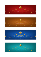 festival celebration, star banner, 4 color background, merry christmas, happy new year, Isolated vector design for website and other