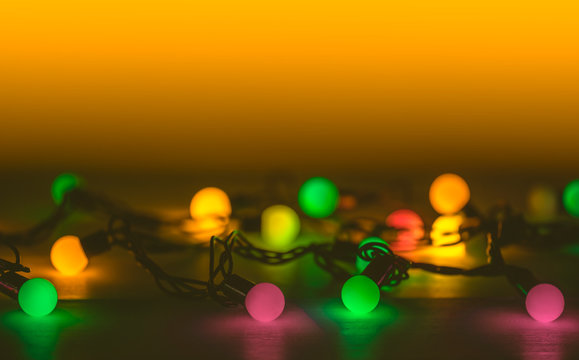 Christmas. New Year's Eve. multicolored garland. Background.