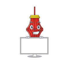 Sticker - Grinning with board chinese paper lanterns cartoon character style