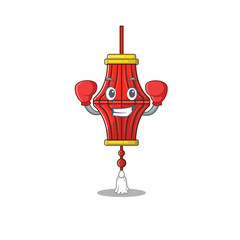 Canvas Print - Funny Boxing chinese paper lanterns cartoon character style