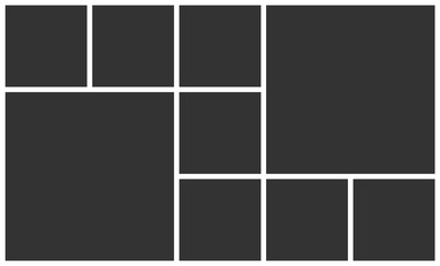 Aufkleber - Templates collage nine frames photos parts. Vector poster frame mockup. Nine photos. Board and branding presentation template design.