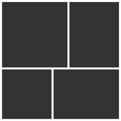 Aufkleber - Templates collage four frames photos. Poster frame mockup. Empty vector frames.