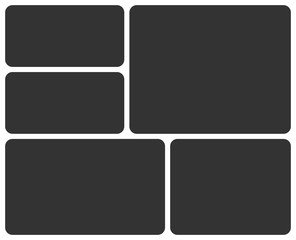 Aufkleber - Templates collage five frames photos. Poster frame mockup. Empty vector collage frames.