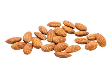 Canvas Print - Almond nuts isolated with white background.