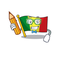 Sticker - Cool smart Student flag mali character holding pencil