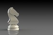 © krung99 - White knight chess piece on gray background, Chess business concept, leader teamwork & success, 3d rendering