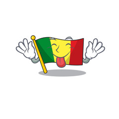 Sticker - Super cute flag mali cartoon design with Tongue out