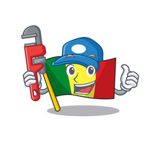 Poster - Plumber flag mali on cartoon character mascot design