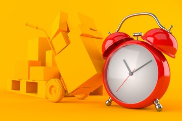 Canvas Print - Delivery background with alarm clock