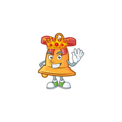 Sticker - King of christmas bell on cartoon mascot style design