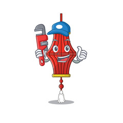 Sticker - Plumber chinese paper lanterns on cartoon character mascot design