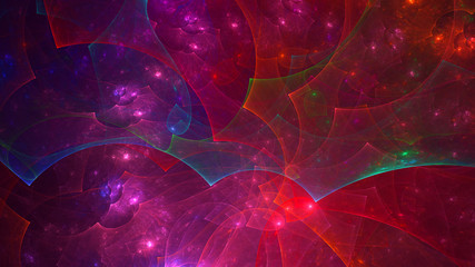 3D rendering abstract colorful fractal light background