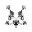 Rorschach test, abstract monochrome inkblot on white paper, isolated on white background