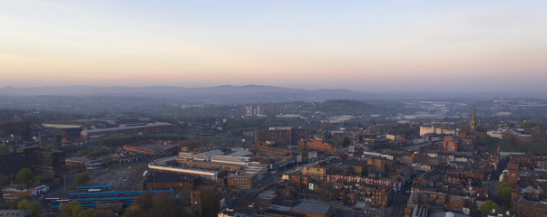 Panoramic cityscape view of Dudley West Midlands