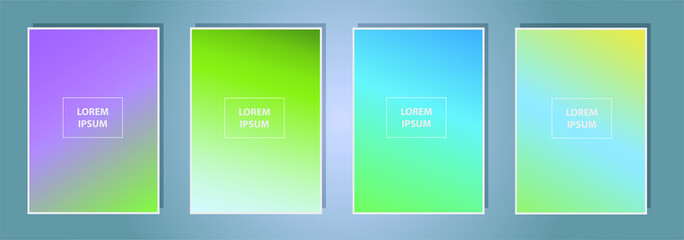 Poster - Set of abstract vector gradient backgrounds. Colorful texture for your design. Mobile app template