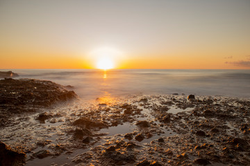 The Oropesa coast of the sea at sunrise