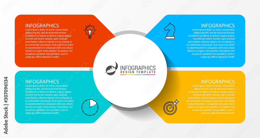 Infographic design template. Creative concept with 4 steps - obrazy, fototapety, plakaty 