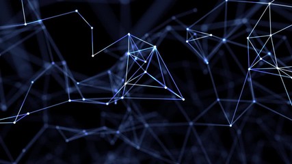 Poster - Communication network in cyberspace concept. 