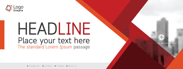 horizontal web banner, vector template, with space for your picture