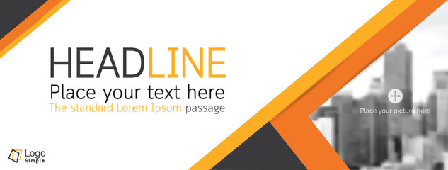 Wall Mural - horizontal web banner, vector template, with space for your picture